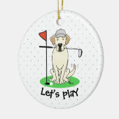 Golf Golfing Yellow Lab Labrador Retriever Dog Keramisch Ornament (Links)