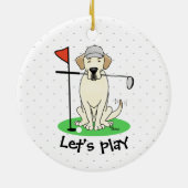 Golf Golfing Yellow Lab Labrador Retriever Dog Keramisch Ornament (Achterkant)