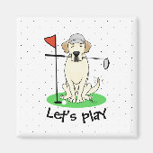 Golf Golfing Yellow Lab Labrador Retriever Dog Magneet (Voorkant)