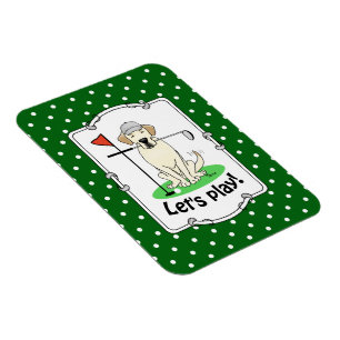 Golf Golfing Yellow Lab Labrador Retriever Dog Magneet
