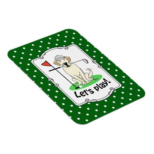 Golf Golfing Yellow Lab Labrador Retriever Dog Magneet (Rechterzijde)