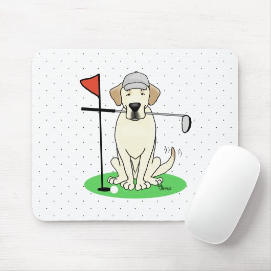 Golf Golfing Yellow Lab Labrador Retriever Dog Muismat (Met muis)
