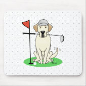 Golf Golfing Yellow Lab Labrador Retriever Dog Muismat (Voorkant)