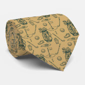 Golf Golfsportmateriaal Patroon Stropdas (Opgerold)