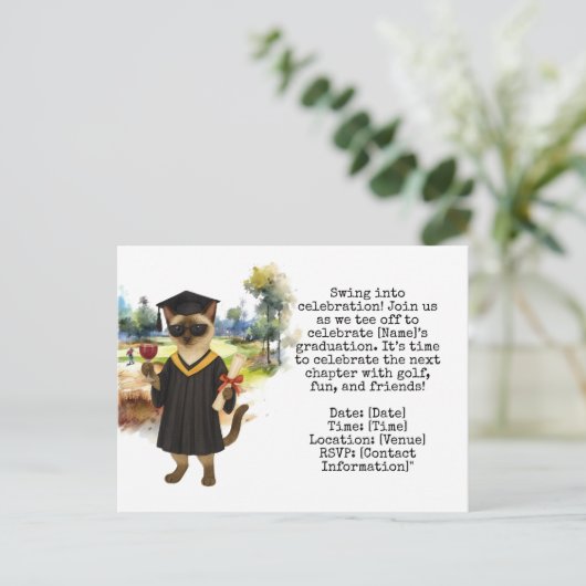 Golf Graduation themed  Briefkaart (Staand voorkant)