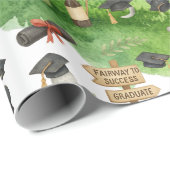 Golf Graduation themed for Cat Lover Golfer Cadeaupapier (Rol Hoek)