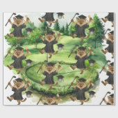 Golf Graduation themed for Cat Lover Golfer Cadeaupapier (Vlak)