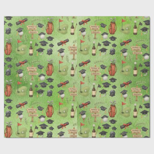 Golf Graduation themed for Cat Lover Golfer Cadeaupapier (Zoom)