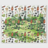 Golf Graduation themed for Cat Lover Golfer Cadeaupapier (Vlak)
