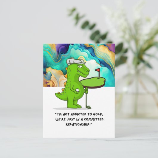 Golf grappig gezegde citaat voor golfer groet briefkaart (Staand voorkant)