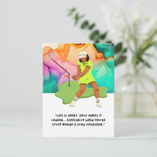 Golf grappig gezegde citaat voor golfer groet briefkaart (Staand voorkant)