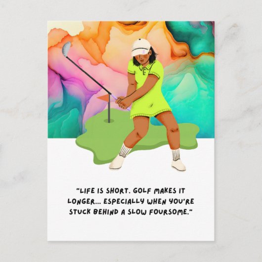 Golf grappig gezegde citaat voor golfer groet briefkaart (Voorkant)