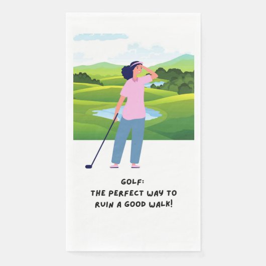 Golf grappig gezegde over golfer servet (Voorkant)