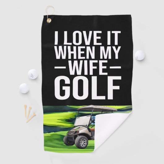 Golf grappig gezegde over vrouw golfhanddoek (Insitu)