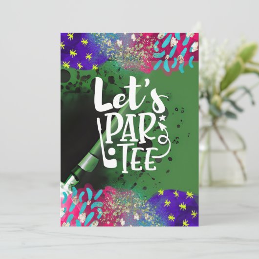 Golf Grappig Gezegde voor golfer Laten we par t-sh Kaart (Staand voorkant)