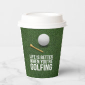 Golf grappig gezegde voor golfer party papieren bekers (Voorkant)