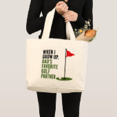 Golf Grappige Baby Golfer Spreuk Grote Tote Bag (Voorkant (product))