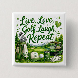Golf grappige citaten voor golfers op de baan vierkante button 5,1 cm