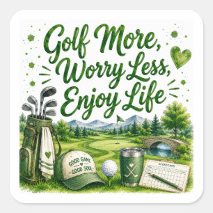 Golf grappige citaten voor golfers op de baan vierkante sticker