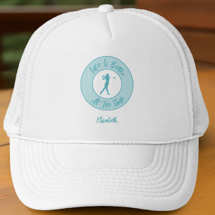 Golf Grappige Dames Golfer Afspeeltijd Teal Trucker Pet