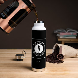 Golf Grappige Par Tee Golfer Initialen Modern Waterfles