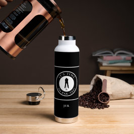 Golf Grappige Par Tee Golfer Initialen Modern Waterfles