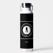 Golf Grappige Par Tee Golfer Monogram Modern Waterfles (Voorkant)