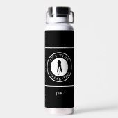 Golf Grappige Par Tee Golfer Monogram Modern Waterfles (Achterkant)