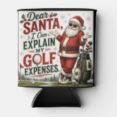 Golf Grappige spreuk met kerstman  Blikjeskoeler (Voorkant)