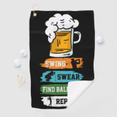 Golf Grappige Uitspraak Swing Zweer Vind Bal Golfhanddoek (Insitu)