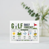 Golf grappige weersvoorspelling briefkaart (Staand voorkant)