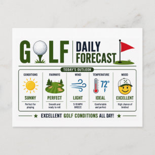 Golf grappige weersvoorspelling  briefkaart