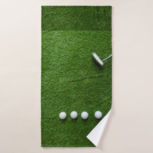Golf Green gras met golfballen Badhanddoek (Badhanddoek)