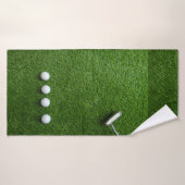 Golf Green gras met golfballen Badhanddoek (Badhanddoek)