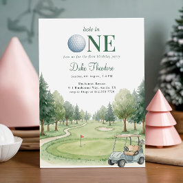 Golf Green Hole In One Eerste Verjaardagsfeestje Kaart