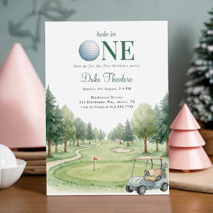 Golf Green Hole In One Eerste Verjaardagsfeestje Kaart