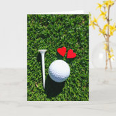 Golf Green Love Scene Card Kaart (Gele Bloem)