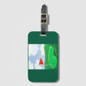 Golf Green met Rode Vlag en Bal Bagagelabel (Voorkant (verticaal))