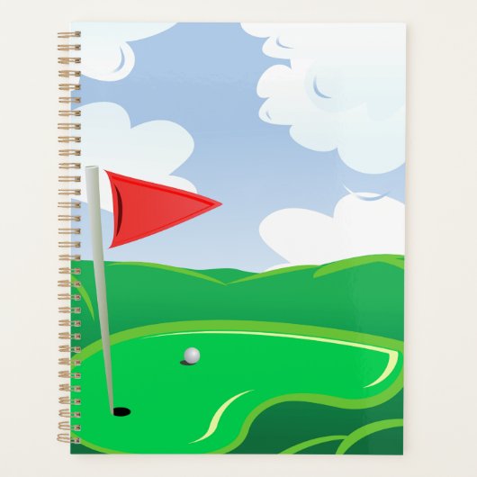 Golf Green met Rode Vlag en Bal Planner (Voorkant)