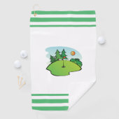 Golf Green met vlag en bal Golfhanddoek (Insitu)
