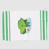 Golf Green met vlag en bal Golfhanddoek (Horizontaal)