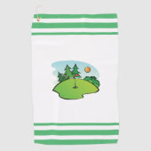 Golf Green met vlag en bal Golfhanddoek (Voorkant)