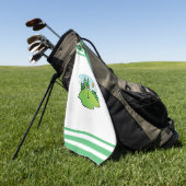 Golf Green met vlag en bal Golfhanddoek (Groen)