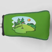 Golf Green met vlag en bal Golfheadcover (Voorkant)