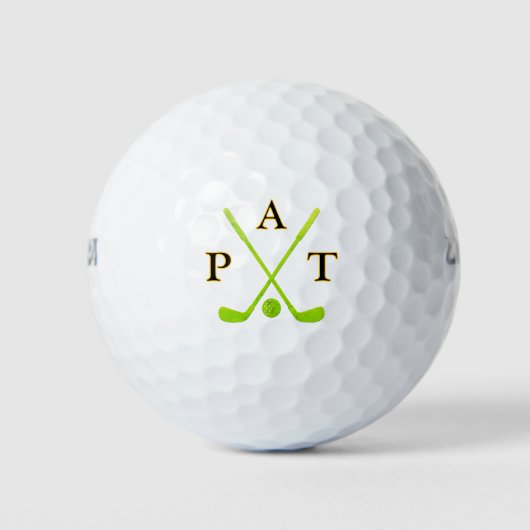 Golf Green Monogram drieletterige bijnaam Golfballen (Voorkant)