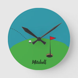 Golf Green Personalized   Ronde Klok