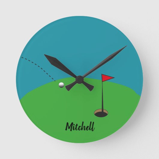 Golf Green Personalized   Ronde Klok (Voorkant)