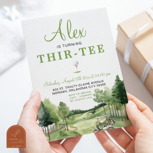 Golf Green Thir-Tee Volwassen Outdoor Verjaardag Kaart