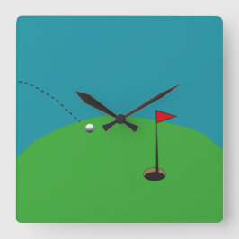 Golf Green  Vierkante Klok