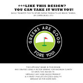 Golf Greens Fore Golfer Humor Funny Black Monogram Golfhanddoek
